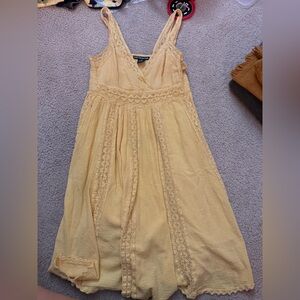 Dalia Collection Mustard Lace Trim Top